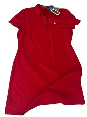 NWT United Colors of Benetton Dress Cotton Blend Red Size Large
